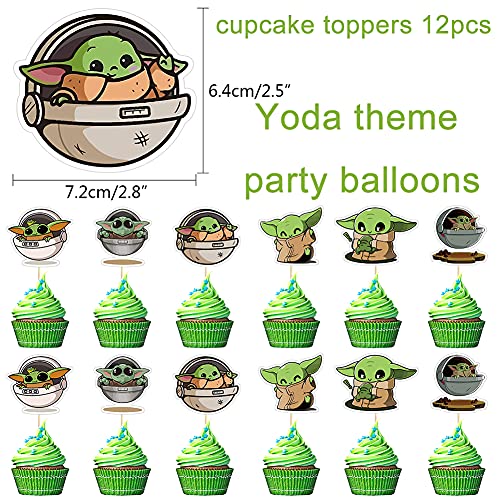 Globo De Bebé Yo_da, 30Pcs Decoraciones Para Fiesta De Yo_da De Bebé Suministros De Cumpleaños Temáticos De Star Wars Para Niños y Bebés Globos De Latex Decoraciones Para Niños Bebé Yo_da Globos