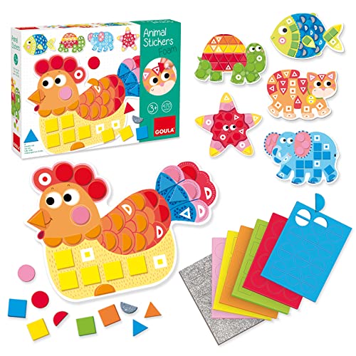 Goula - Animal Stickers Foam - Juego preescolar de manualidades a partir de 3 años