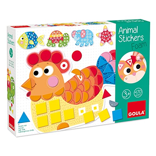 Goula - Animal Stickers Foam - Juego preescolar de manualidades a partir de 3 años