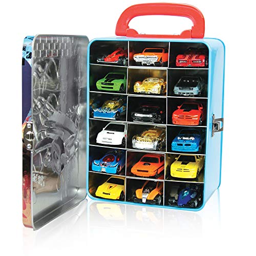 Grandi Giochi Hot Wheels-Maletín de Metal para Coche (X18 Cars) -Grandes Juegos (8005124006824)