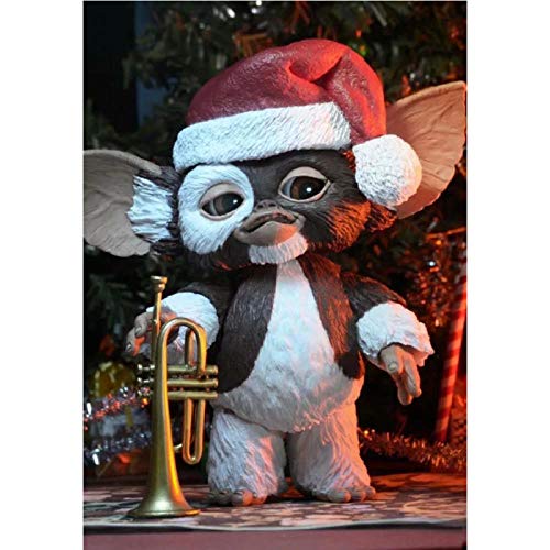 GSDGSD Figura de acción de Gremlins de la película NECA de 10 cm, Figura de acción de Escala 1/7 de Lujo con Bufanda de Navidad, Regalo de muñeca de Santa