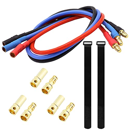 GTIWUNG 3.5mm RC Motor sin escobillas ESC Bañado en Oro Conector Banana Bala con Linea