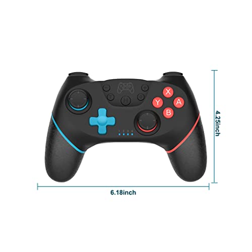 Guangcailun Controlador de Juegos Función Gamepad inalámbrica Bluetooth Compatible con Bluetooth 5.0 Accesorio de Joystick programable Recargable, Azul Izquierdo Rojo Rojo