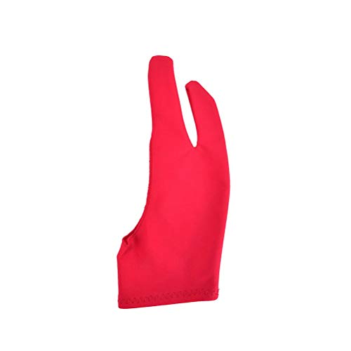 GUOJIAYI 6 dibujo anti-sudor guantes arte dibujo guantes 2 dedo anti-incrustantes guantes tableta pintura suministros rojo