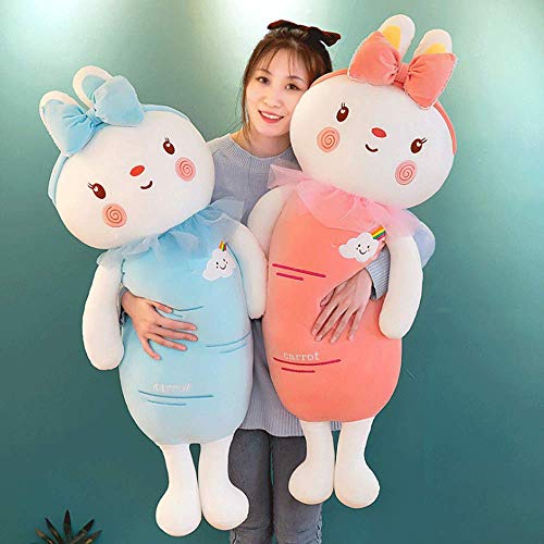 GYFDC 1PC 60-110CM Venta Directa De Fábrica Súper Suave Lindo Conejo De Rábano Arcoíris Almohada Larga Cumpleaños Muñeca De Peluche Grande Conejo De Pie Ragdoll Regalo del Día De San