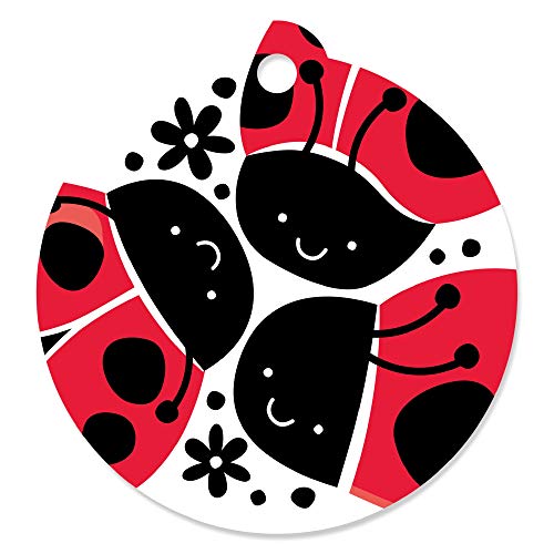 Happy Little Ladybug - Etiquetas de regalo para baby shower o fiesta de cumpleaños (juego de 20)