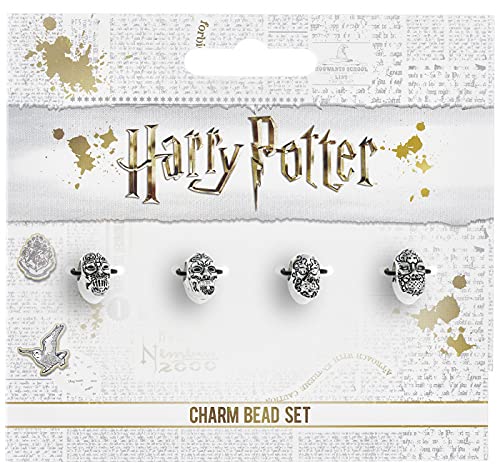 HARRY POTTER- Set 4 Abalorios Máscara Mortifagos, Color plata (HP0140) , color/modelo surtido