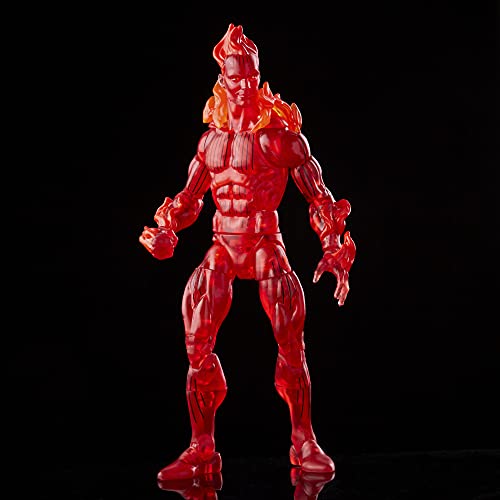 Hasbro Marvel Legends Series Retro Fantastic Four - Figura Coleccionable de la Antorcha Humana de 15 cm - 4 Accesorios, F0351