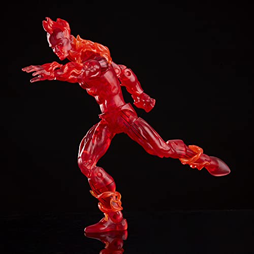 Hasbro Marvel Legends Series Retro Fantastic Four - Figura Coleccionable de la Antorcha Humana de 15 cm - 4 Accesorios, F0351