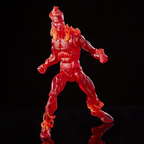 Hasbro Marvel Legends Series Retro Fantastic Four - Figura Coleccionable de la Antorcha Humana de 15 cm - 4 Accesorios, F0351