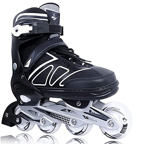 HBOY Patines En Línea Ajustables para Niños Y Niñas para Niños Y Adultos Patinaje sobre Ruedas Juego Completo De Patinaje En Línea con Ruedas Iluminadas Tamaño (S-XL),M 34~37