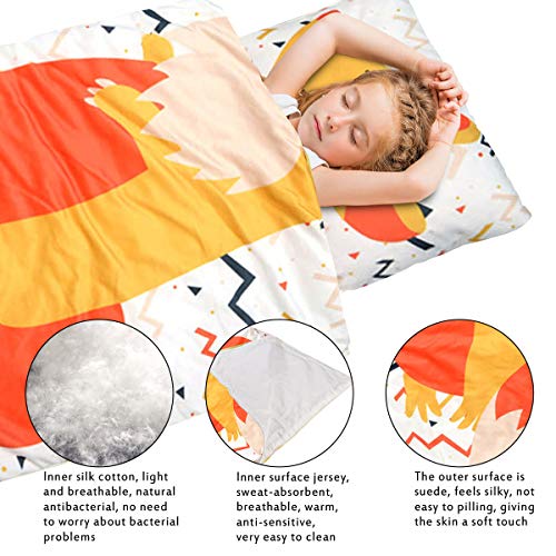 Hengweiuk Saco de dormir para bebé, alfombrilla para siesta con almohada extraíble, 3 piezas, para niños pequeños, My First ReadyBed para guardería preescolar, plegable, funda cómoda (rojo-Kangaroo)