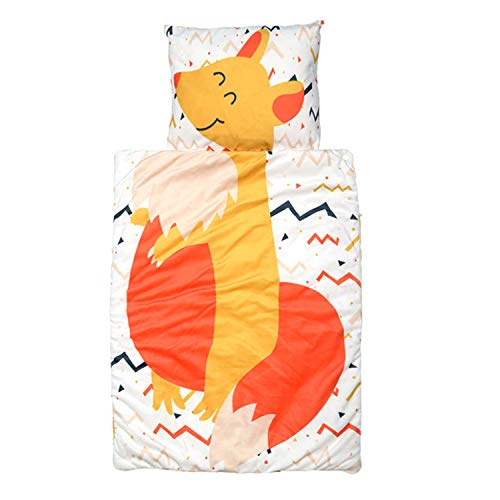 Hengweiuk Saco de dormir para bebé, alfombrilla para siesta con almohada extraíble, 3 piezas, para niños pequeños, My First ReadyBed para guardería preescolar, plegable, funda cómoda (rojo-Kangaroo)