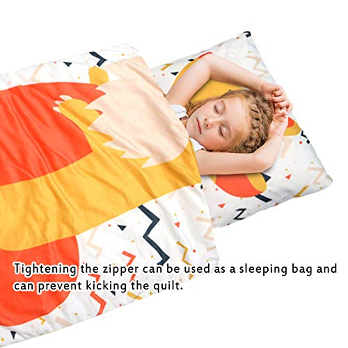 Hengweiuk Saco de dormir para bebé, alfombrilla para siesta con almohada extraíble, 3 piezas, para niños pequeños, My First ReadyBed para guardería preescolar, plegable, funda cómoda (rojo-Kangaroo)