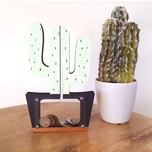 Hucha Madera Cactus Hucha Inicio niños Tienda de Ropa Decorativo fotografía apoya