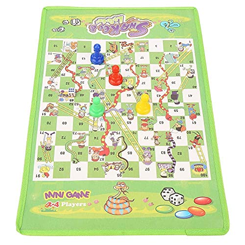 Hztyyier Juego de Mesa de Serpientes y escaleras para niños Juego de niños Tradicional Juego de Entretenimiento para Amigos de la Familia