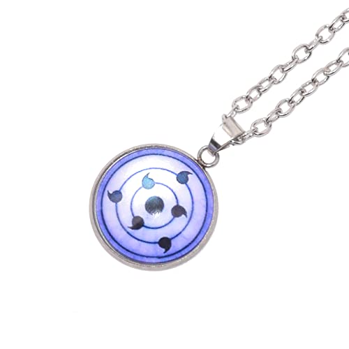 I3C Anime Cosplay Accesorios Set: Anillo Konoha+Colgante Nube Roja+Collar con Colgante de Sharingan Rinnegan+Pulsera Símbolo Konoha para Hombre Mujer Fan del Anime (4 Unidades)