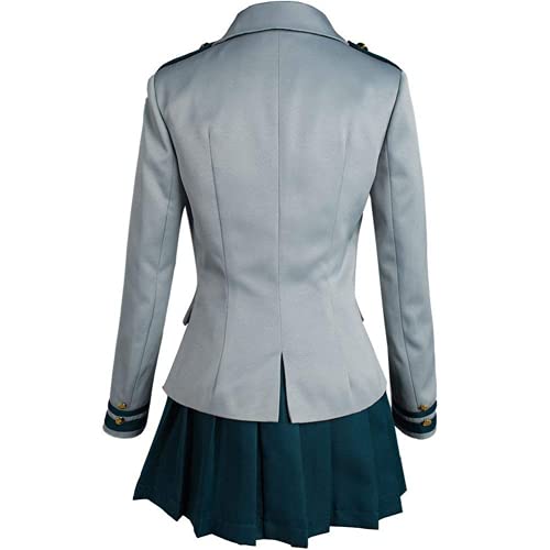 I3C Tsuyu Asui My Hero Academia - Uniforme escolar, cosplay, disfraz para mujer y niña, gris, ancho de hombros 42 cm, XL