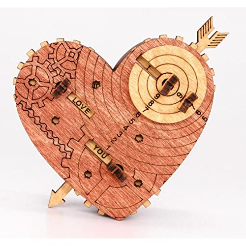 iDventure Tin Woodman's Heart. Un cofre del tesoro mecánico – Puzzle 3D – Juego de pensamiento – Juego de pensamiento – Juego de paciencia – Puzzle lógico 3D – Puzzle de madera Questbox San Valentín