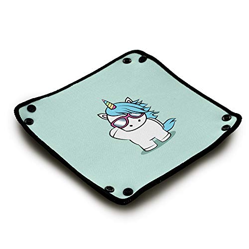 Immersion 335_2020C - Platos de Dados de Neopreno para Dados y Juegos de Mesa, diseño de Unicornio pequeño