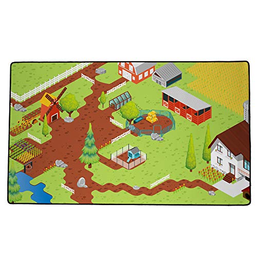 Immersion Tapis Kids – Alfombra de juego para niños – Universo de la granja 60 x 100 cm – Alta calidad de deslizamiento – Antideslizante