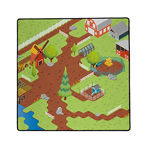 Immersion Tapis Kids – Alfombra de juego para niños – Universo de la granja 76 x 76 cm – Alta calidad de deslizamiento – Antideslizante