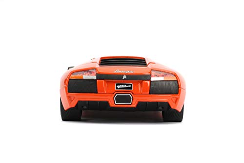 Jada Toys Fast & Furious Roman's Lamborghini Murcielago LP640 - Coche Tuning a Escala 1:24, Puertas batientes, capó y Maletero, Rueda Libre, Color Naranja