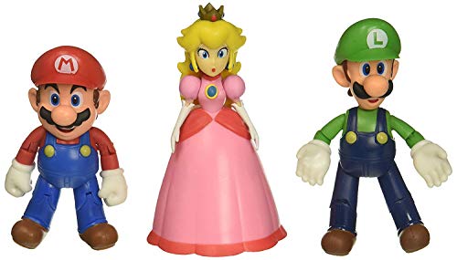 Jakks Pacific Super Mario Mushroom Kingdom Pack Mario Luigi Princess 11 cm Figuras