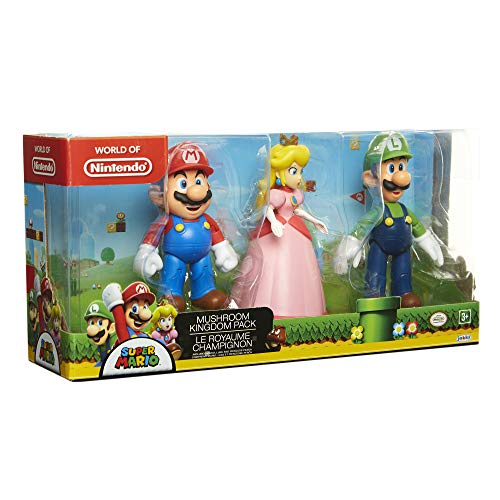 Jakks Pacific Super Mario Mushroom Kingdom Pack Mario Luigi Princess 11 cm Figuras