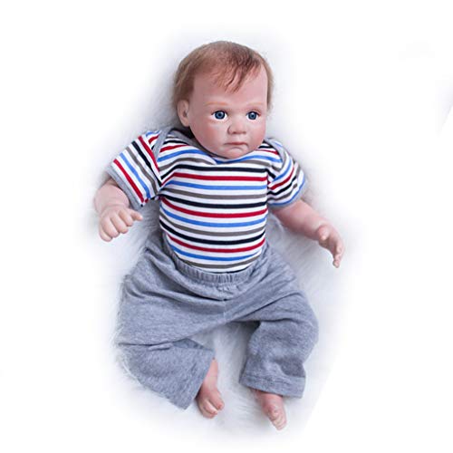 JIACUO Mini muñeca niñas durmiendo en cuerpos de Silicona de Vinilo Juguetes Hechos a Mano y Vestido Morado