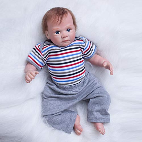 JIACUO Mini muñeca niñas durmiendo en cuerpos de Silicona de Vinilo Juguetes Hechos a Mano y Vestido Morado