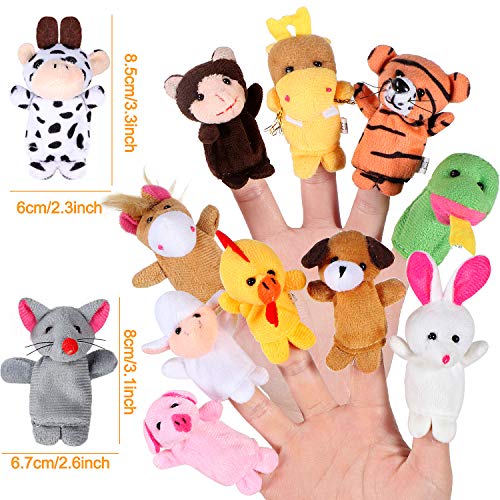 Joinfun Marionetas de Dedo Animales y Familias para Niños Bebe 28Piezas Cartoon Animal Hand Toys Infantes Niños pequeños Cuento Educativo Hora