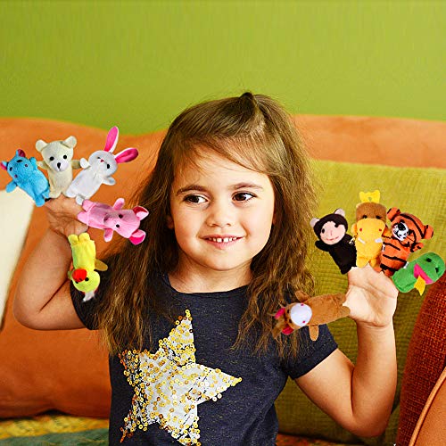 Joinfun Marionetas de Dedo Animales y Familias para Niños Bebe 28Piezas Cartoon Animal Hand Toys Infantes Niños pequeños Cuento Educativo Hora