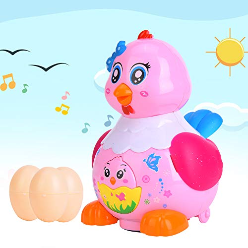 Jopwkuin Juguete de gallina de diseño Ingenioso Pone Huevos de Color Rosa para niños(Rosa)