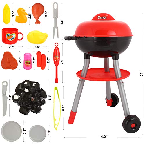 JOYIN 24 Piezas Juguete y Juego de Cocina de Pequeño Cocinero Barbacoa para Niños