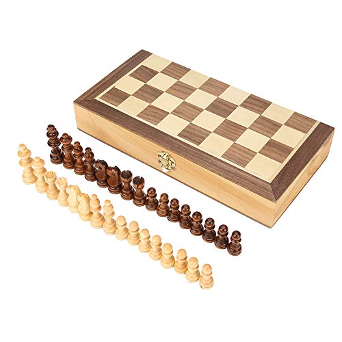 Juego de ajedrez magnético de madera para niños, juguete magnético portátil de madera Juego de tablero de ajedrez Juego de mesa plegable Juego de escritorio Juguete para niños Principiantes Adultos