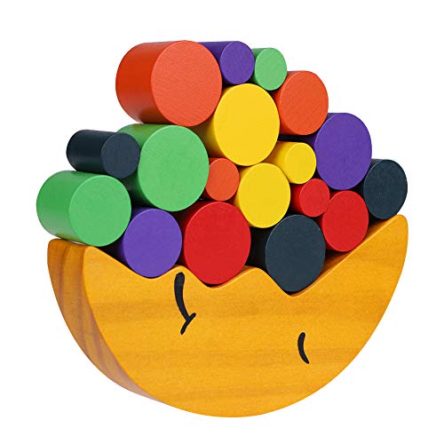 Juego de equilibrio lunar, bloques de apilamiento de madera Juego de equilibrio Juego de clasificación Juguete de equilibrio Luna Juguetes educativos para niños