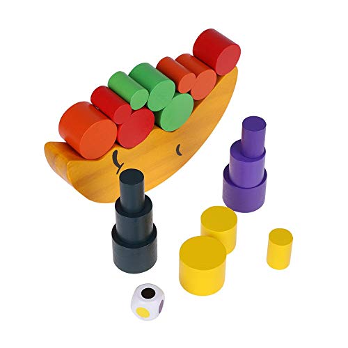 Juego de equilibrio lunar, bloques de apilamiento de madera Juego de equilibrio Juego de clasificación Juguete de equilibrio Luna Juguetes educativos para niños