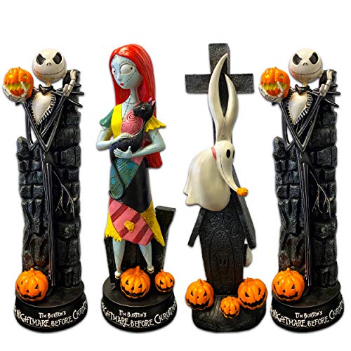 Juego de Figuras de Pesadilla Antes de Navidad, 4 Unidades con Jack Skellington, Sally y Zero (Nightmare Before Christmas Decorations)