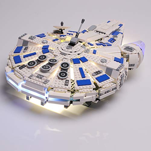 Juego de Luces LED de para Halcón Milenario de Kessel Run Modelo de Bloques de Construcción, Conjunto de Luces Lluminación Compatible con Lego 75212 (Modelo Lego no Incluido)