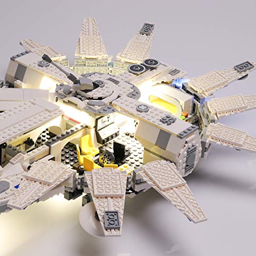 Juego de Luces LED de para Halcón Milenario de Kessel Run Modelo de Bloques de Construcción, Conjunto de Luces Lluminación Compatible con Lego 75212 (Modelo Lego no Incluido)