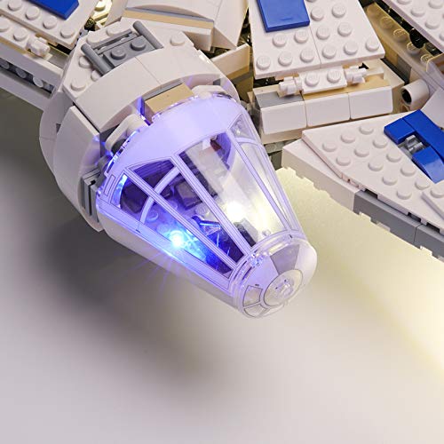 Juego de Luces LED de para Halcón Milenario de Kessel Run Modelo de Bloques de Construcción, Conjunto de Luces Lluminación Compatible con Lego 75212 (Modelo Lego no Incluido)