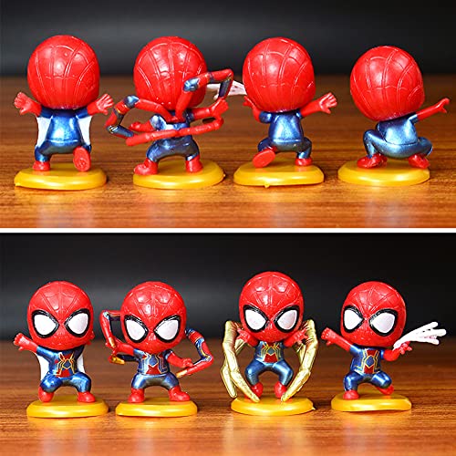 Juego de Mini Spiderman de 8 Piezas,BKJJ Mini Modelo de Spiderman Decoración para Tartas Figuritas para cupcakes, Decoraciones de Pasteles Cumpleaños Fiesta