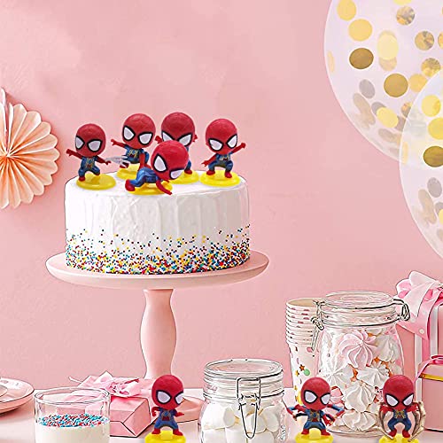 Juego de Mini Spiderman de 8 Piezas,BKJJ Mini Modelo de Spiderman Decoración para Tartas Figuritas para cupcakes, Decoraciones de Pasteles Cumpleaños Fiesta