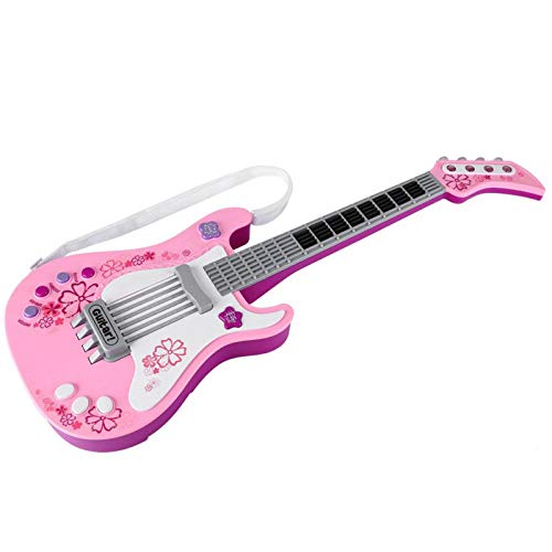 Juguete bajo para niños Juguete de Guitarra Multifuncional Juguete para Instrumentos Musicales Ligeros para niños Azul Verde Rosa(Rosado)