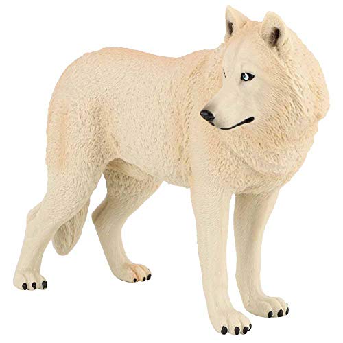 Juguete de estatuilla del lobo, simulación Fauna Modelo animal Juguete de Animales Modelo Acción Figuras del lobo Plástico respetuoso del medio ambiente Mini decoración para niño(gris)