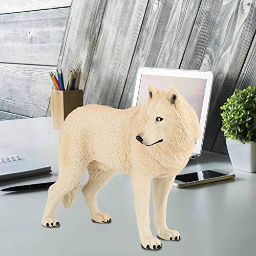 Juguete de estatuilla del lobo, simulación Fauna Modelo animal Juguete de Animales Modelo Acción Figuras del lobo Plástico respetuoso del medio ambiente Mini decoración para niño(gris)