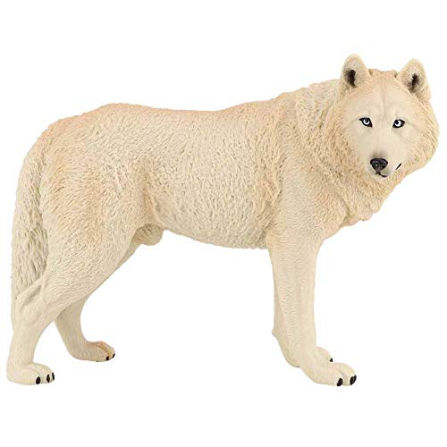 Juguete de estatuilla del lobo, simulación Fauna Modelo animal Juguete de Animales Modelo Acción Figuras del lobo Plástico respetuoso del medio ambiente Mini decoración para niño(gris)