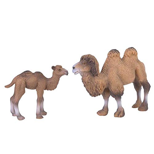 Juguete de modelo animal, 2 piezas de safari salvaje en miniatura Mundo silvestre Figuras de animales Decoración de escritorio Modelo de camello bactriano Regalos de decoración para el hogar para niño