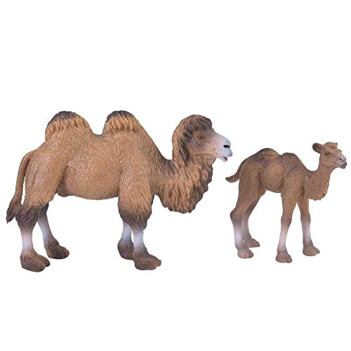 Juguete de modelo animal, 2 piezas de safari salvaje en miniatura Mundo silvestre Figuras de animales Decoración de escritorio Modelo de camello bactriano Regalos de decoración para el hogar para niño